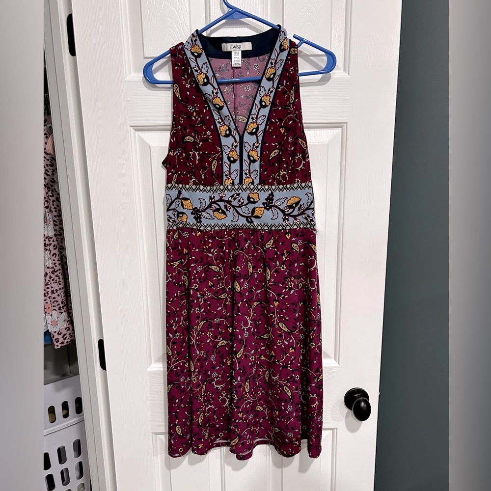 WISP Ryenne Jersey Dress - Berry and Gold - stitch fix - size 8